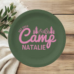 Personalized Camp Bachelorette Party Paper Plate<br><div class="desc">Introducing our Personalized Camp Bachelorette Party Paper Plates – a unique blend of rustic charm and modern design that sets the perfect tone for your outdoor celebration. These paper plates are meticulously crafted to reflect the adventurous spirit of a camp-themed bachelorette party, providing not only a functional dining solution but...</div>