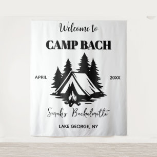 Personalized Camp Birthday Birthday Party Backdrop Tapestry