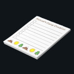 Personalized Camp Checklist Sun Tree Mountain Notepad<br><div class="desc">Camp checklist notepad design features original illustrations of a mountain, tree, and summer sunshine. Just personalize with your information. Lots of additional illustrated notepads are also available from this shop. This design is also available on other products. Don't see what you're looking for? Need help with customization? Contact Rebecca to...</div>