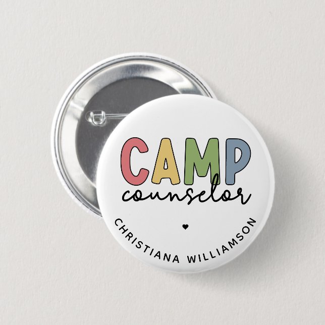 Personalized Camp Counsellor Gifts 2 Inch Round Button (Front & Back)