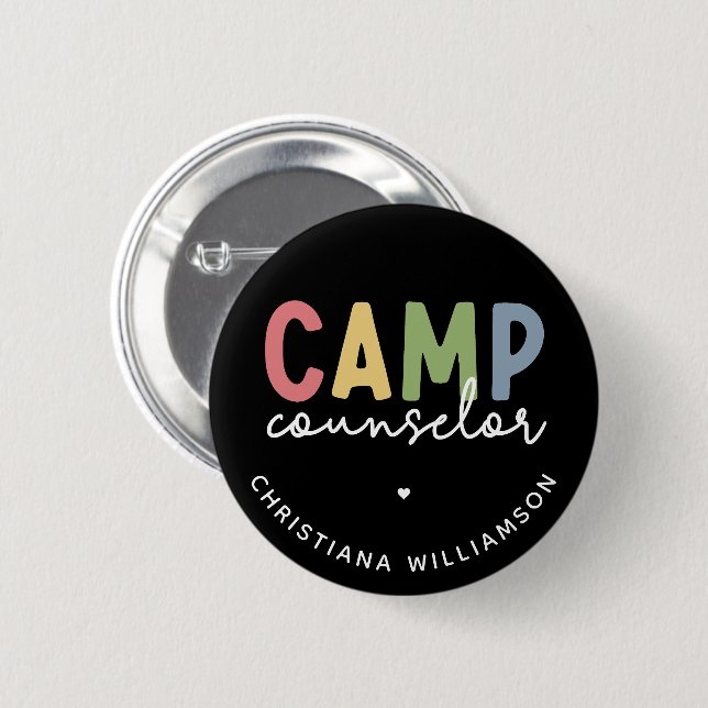 Personalized Camp Counsellor Gifts 2 Inch Round Button (Front & Back)