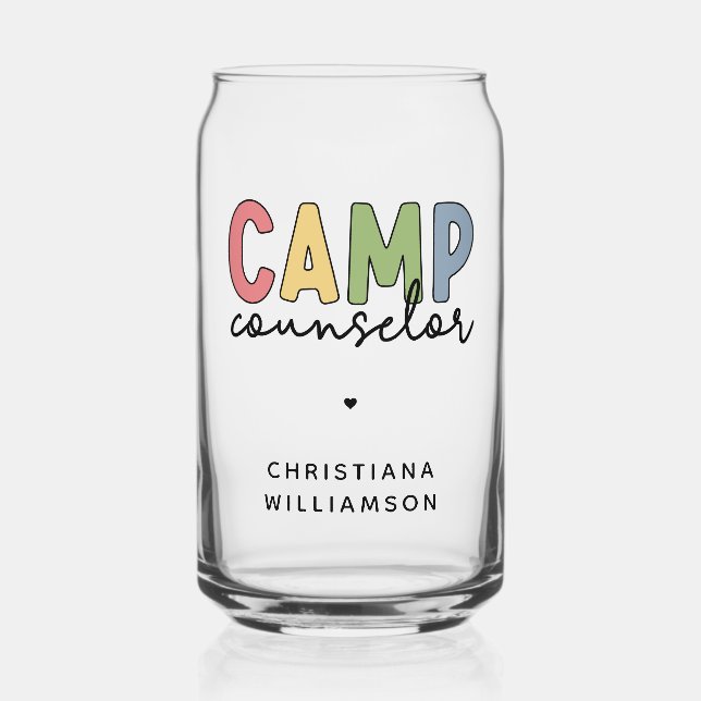 Personalized Camp Counsellor Gifts Can Glass (Front)