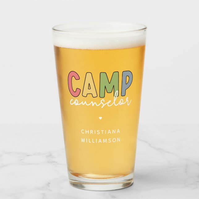 Personalized Camp Counsellor Gifts Glass (Front Filled)