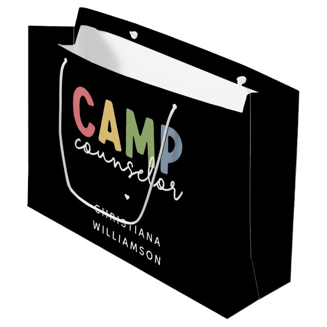 Personalized Camp Counsellor Gifts Large Gift Bag (Front Angled)