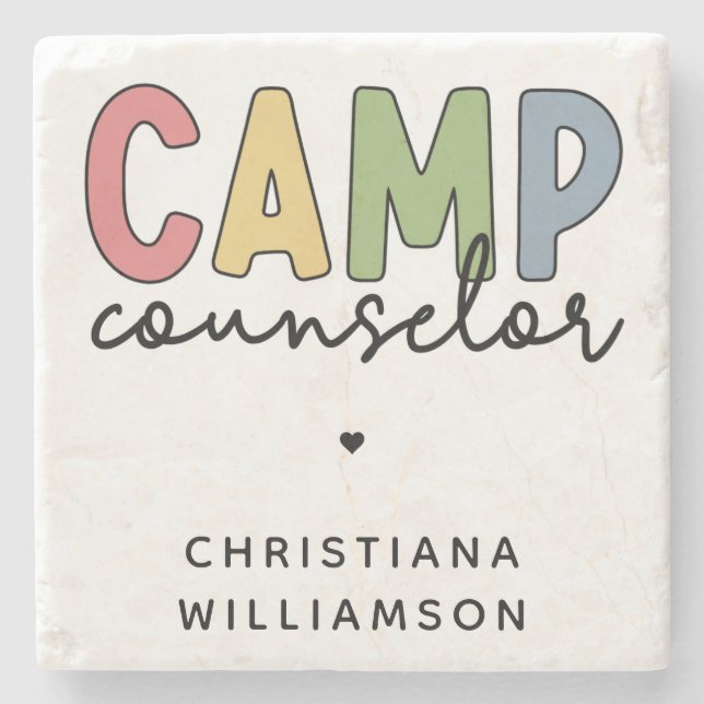 Personalized Camp Counsellor Gifts Stone Coaster (Front)
