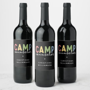 Personalized Camp Counsellor Gifts Wine Label