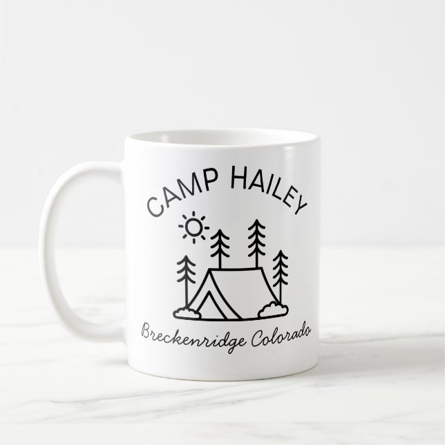 Personalized camp mug, personalized campfire mug,  coffee mug (Left)