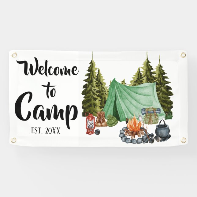 Personalized Camp Welcome  Banner (Horizontal)