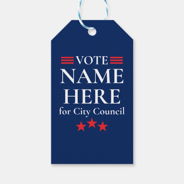 Personalized Campaign Election Gift Tags (Front)