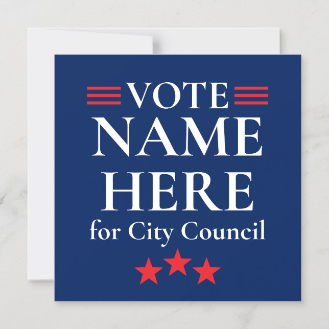 Personalized Campaign Election Magnetic Invitation (Front)