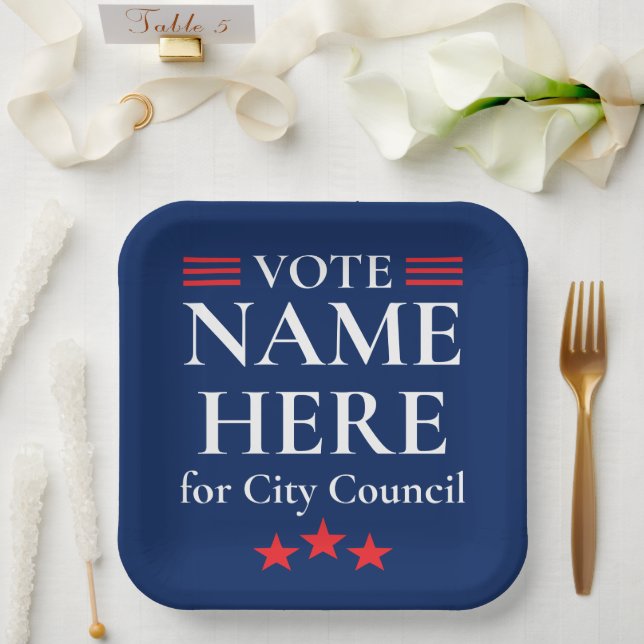 Personalized Campaign Election Paper Plate (Wedding)
