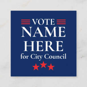 Personalized Campaign Election Square Business Card