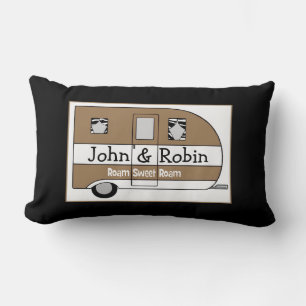 Personalized Camper Throw Pillow "Roam Sweet Roam"