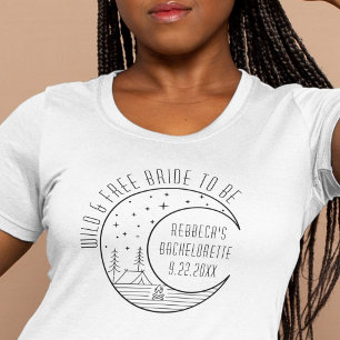 Personalized Camping Bachelorette Party Moon Cute T-Shirt