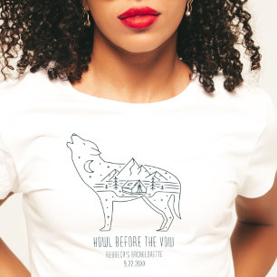 Personalized Camping Bachelorette Party Wolf Cute T-Shirt