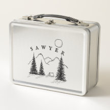 Personalized Camping Boy's Lunchbox - Stainless 