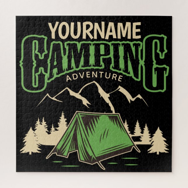 Personalized Camping Family Camp Trip Adventure   Jigsaw Puzzle (Vertical)