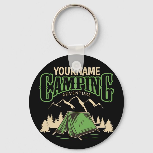 Personalized Camping Family Camp Trip Adventure  Keychain (Front)