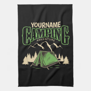 Personalized Camping Family Camp Trip Adventure  Kitchen Towel