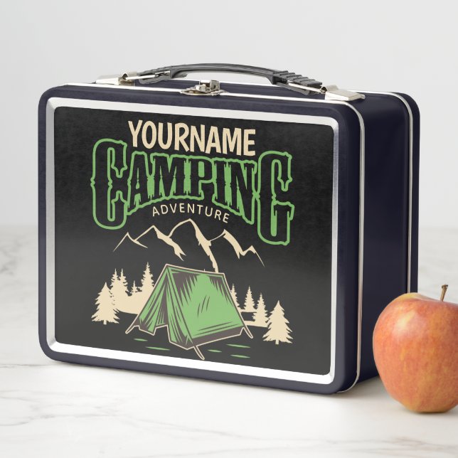 Personalized Camping Family Camp Trip Adventure   Metal Lunch Box (In Situ)