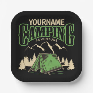 Personalized Camping Family Camp Trip Adventure  Paper Plate