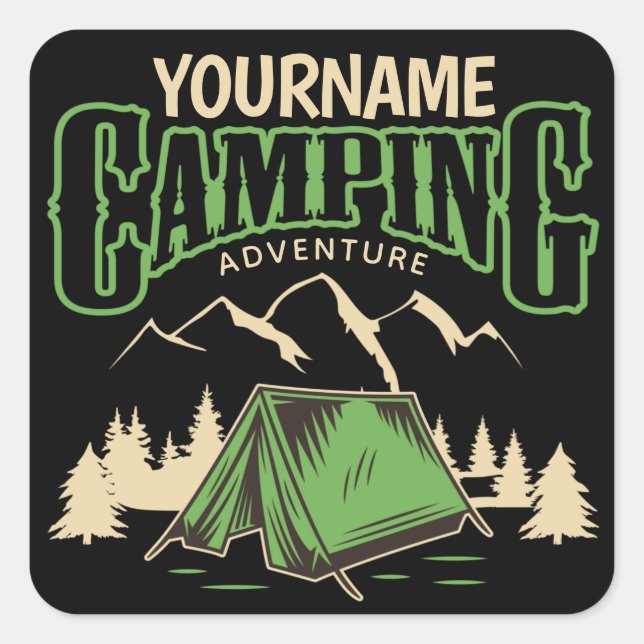 Personalized Camping Family Camp Trip Adventure  Square Sticker (Front)