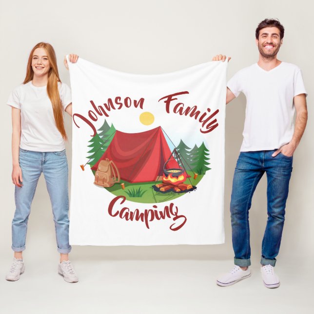 Personalized camping  fleece blanket (In Situ)