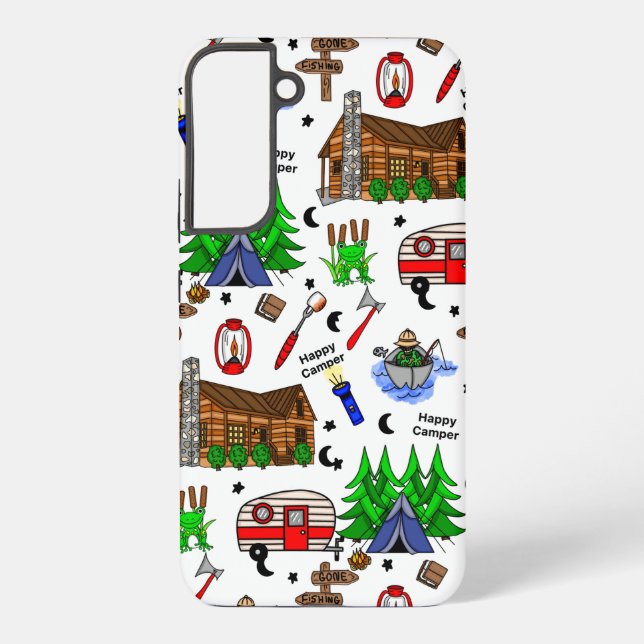 Personalized Camping Themed  Happy Camper    Samsung Galaxy S22+ Case (Back)