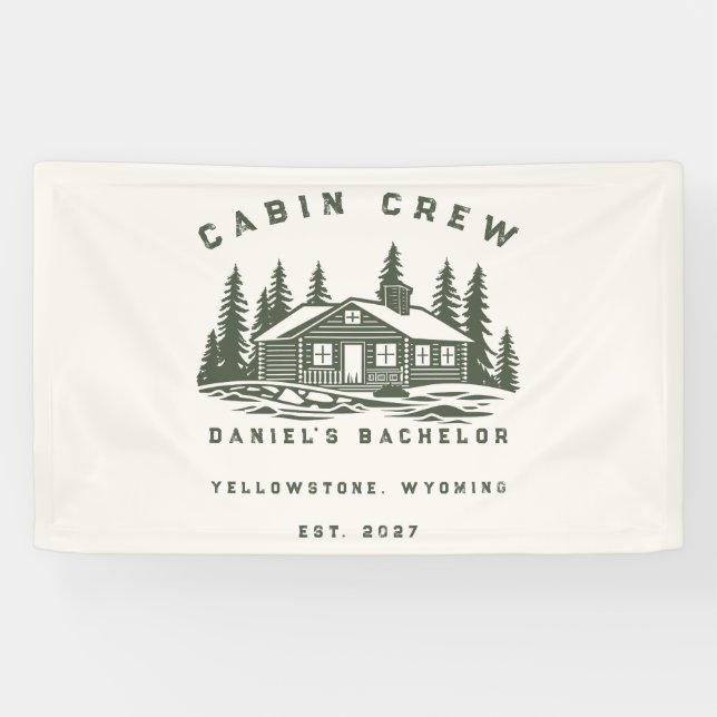 Personalized Camping Weekend Bachelor Party Banner (Horizontal)