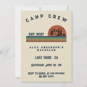 Personalized Camping Weekend Bachelor Party Invitation
