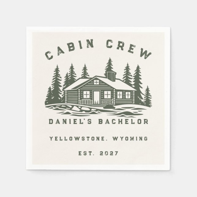 Personalized Camping Weekend Bachelor Party Napkin (Front)