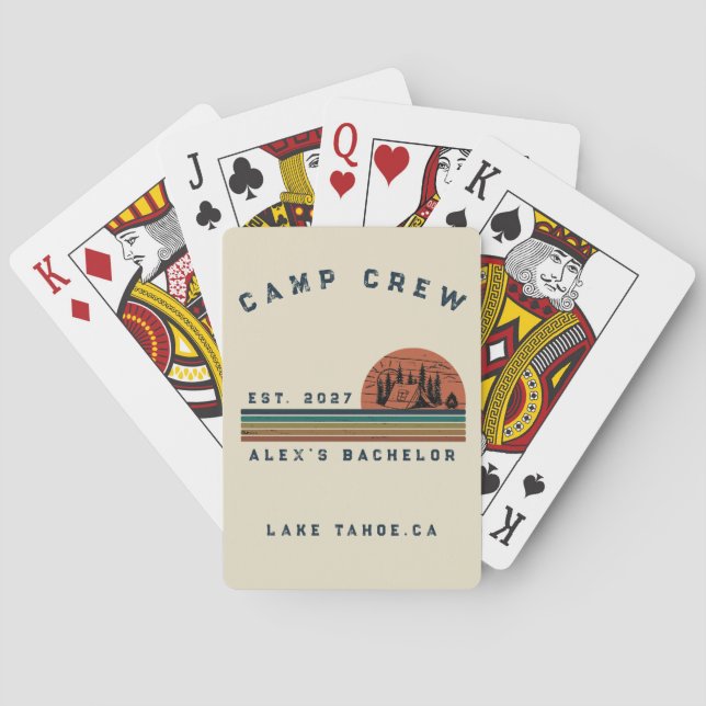 Personalized Camping Weekend Bachelor Party Playing Cards (Back)