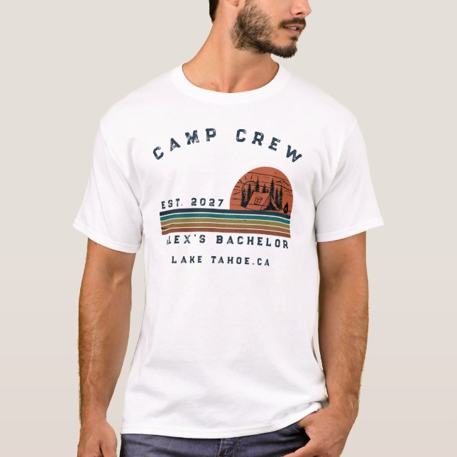 Personalized Camping Weekend Bachelor Party T-Shirt (Front)