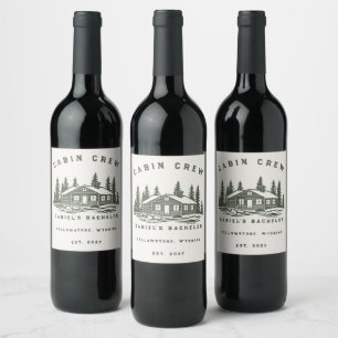 Personalized Camping Weekend Bachelor Party Wine Label