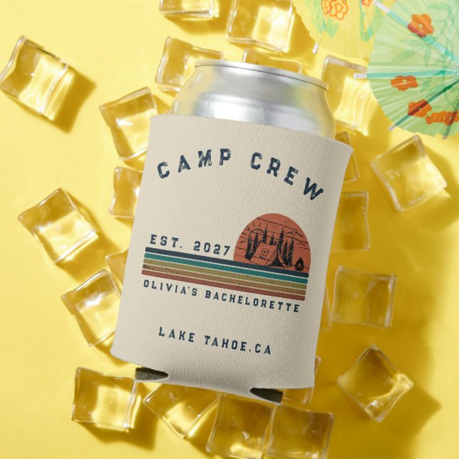 Personalized Camping Weekend Bachelorette Party Can Cooler (In Situ Summer)