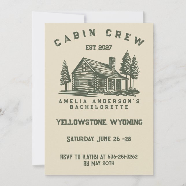 Personalized Camping Weekend Bachelorette Party Invitation (Front)