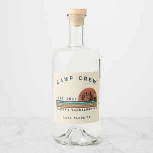Personalized Camping Weekend Bachelorette Party Liquor Bottle Label