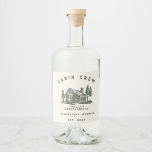 Personalized Camping Weekend Bachelorette Party Liquor Bottle Label