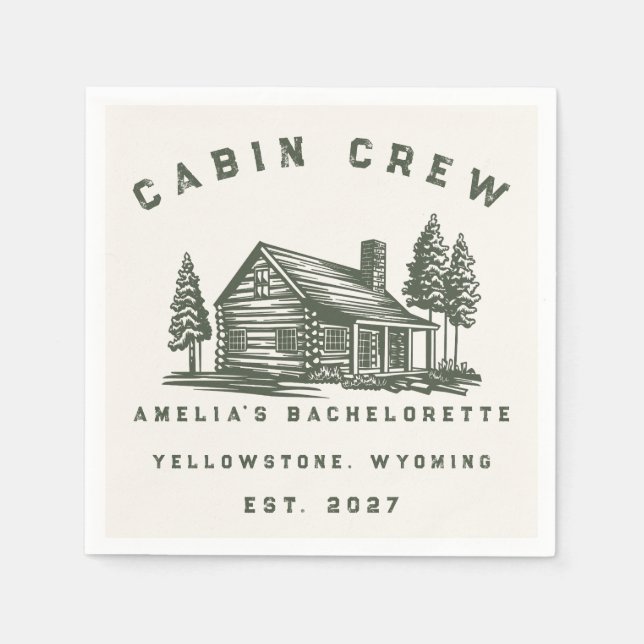 Personalized Camping Weekend Bachelorette Party Napkin (Front)