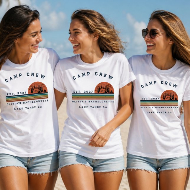 Personalized Camping Weekend Bachelorette Party Tri-Blend Shirt (Creator Uploaded)