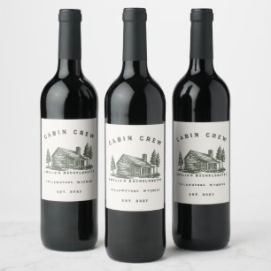 Personalized Camping Weekend Bachelorette Party Wine Label