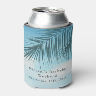 Personalized Can Cooler   Bachelor Beach Weekend