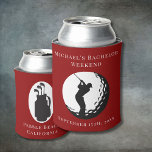 Personalized Can Cooler | Bachelor Golf Weekend<br><div class="desc">Personalized Can Cooler | Bachelor Golf Weekend Personalized Can Coolers are the perfect keepsakes for your friends to remember your special day. Cheers to a fun and memorable bachelor party! Add your custom wording to this design by using the "Edit this design template" boxes on the right hand side of...</div>