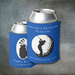 Personalized Can Cooler | Bachelor Golf Weekend<br><div class="desc">Personalized Can Cooler | Bachelor Golf Weekend Personalized Can Coolers are the perfect keepsakes for your friends to remember your special day. Cheers to a fun and memorable bachelor party! Add your custom wording to this design by using the "Edit this design template" boxes on the right hand side of...</div>