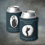 Personalized Can Cooler | Bachelor Golf Weekend<br><div class="desc">Personalized Can Cooler | Bachelor Golf Weekend Personalized Can Coolers are the perfect keepsakes for your friends to remember your special day. Cheers to a fun and memorable bachelor party! Add your custom wording to this design by using the "Edit this design template" boxes on the right hand side of...</div>