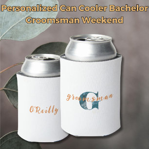 Personalized Can Cooler Bachelor Groomsman Weekend