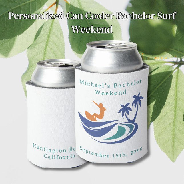 Personalized Can Cooler Bachelor Surf Weekend (Creator Uploaded)