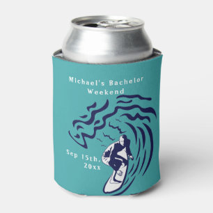 Personalized Can Cooler   Bachelor Surf Weekend