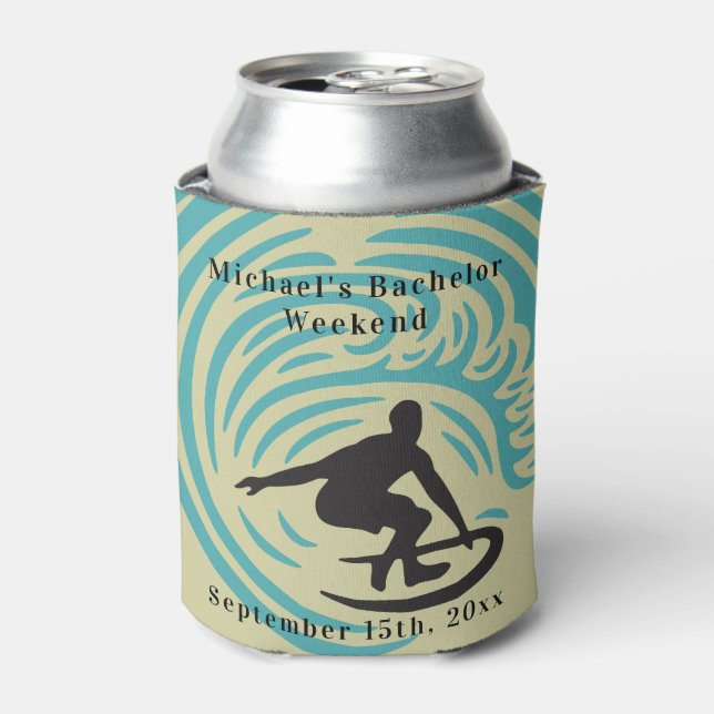 Personalized Can Cooler | Bachelor Surf Weekend (Can Front)