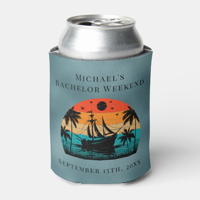 Personalized Can Cooler | Boating Bachelor Party (Can Front)